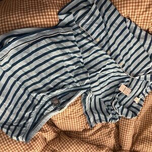 J. Crew Factory Blue Striped Pajama Set